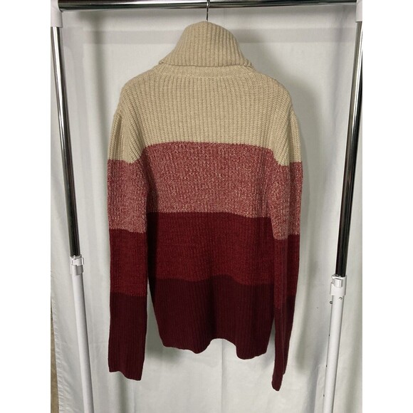 Celtic & Co. Extra Fine Wool Turtleneck Jumper Sweater Sz XL Colorblock Red - Picture 3 of 7